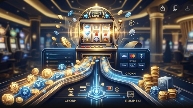 Схематичное изображение финансовых потоков и лимитов для платежей хайроллеров в онлайн-слотах High stakes